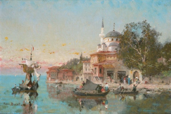 Boats near market by Germain Fabius Brest